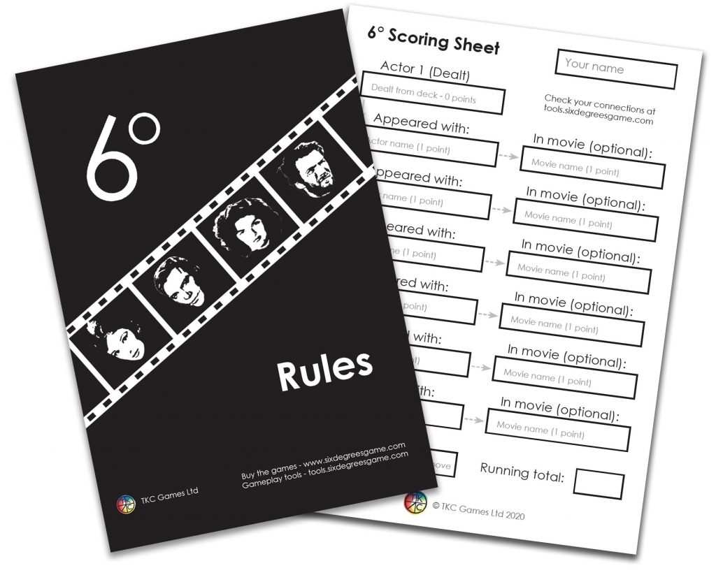 Rules and Scoring Sheet pad